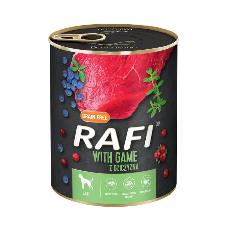 RAFI Karma mokra bezglutenowa dla psów z dziczyzną 800 g