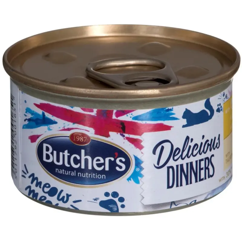 BUTCHER'S DELICIOUS DINNERS Karma mokra dla kotów z kurczakiem i indykiem 85 g