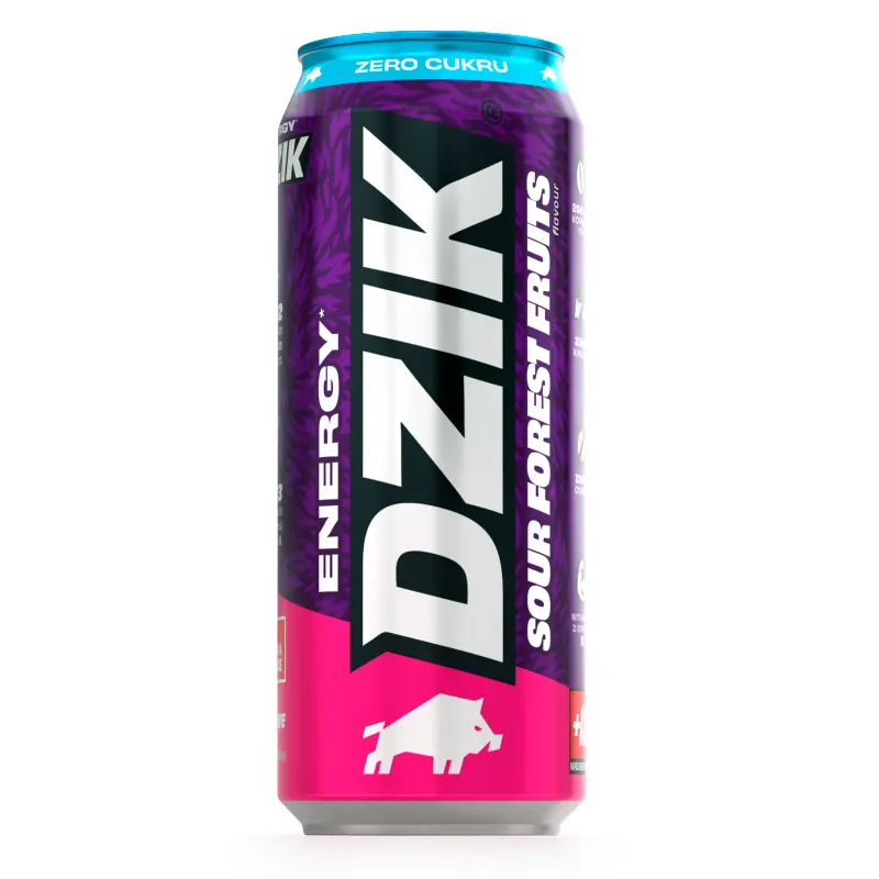 DZIK Energy drink o smaku owoców leśnych bez cukru 500 ml