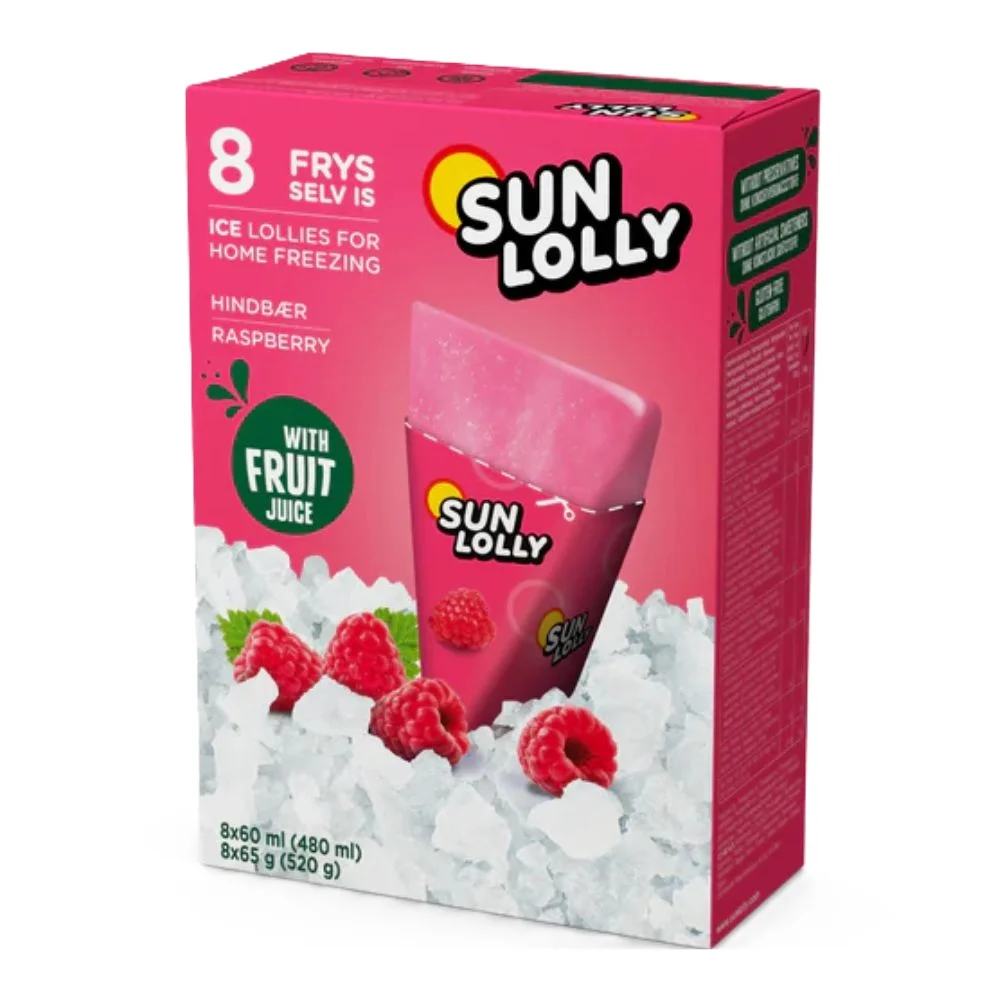 SUNQUICK SUN LOLLY Lody wodne o smaku malinowym (8x60 ml) 480 ml