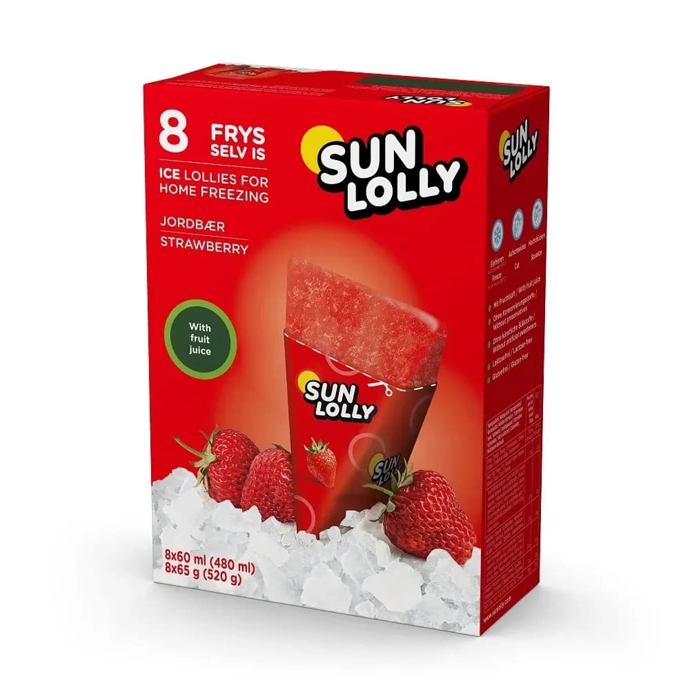 SUNQUICK SUN LOLLY Lody wodne o smaku truskawkowym (8x60 ml) 480 ml