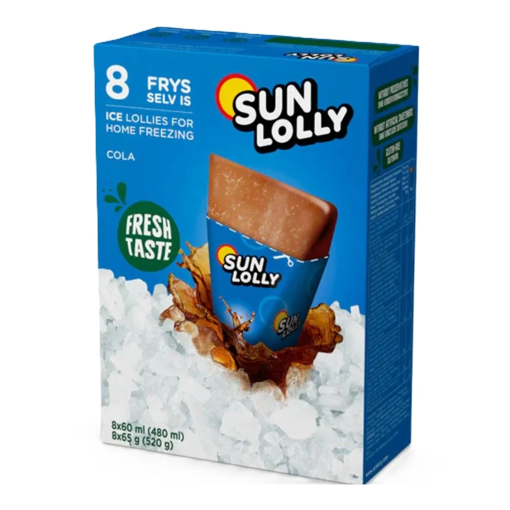 SUNQUICK SUN LOLLY Lody wodne o smaku coli (8x60 ml) 480 ml