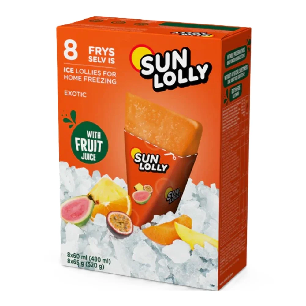 SUNQUICK SUN LOLLY Lody wodne o smaku owoców egzotycznych (8x60 ml) 480 ml