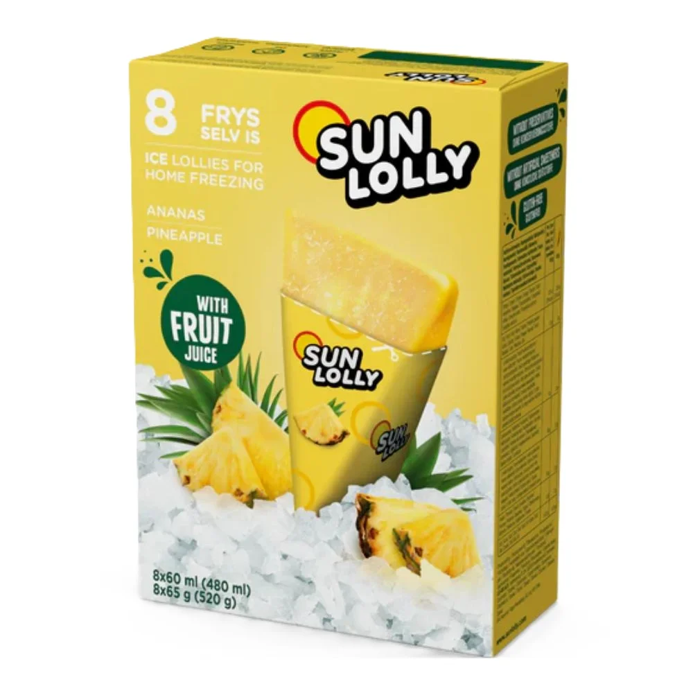 SUNQUICK SUN LOLLY Lody wodne o smaku ananasowym (8x60 ml) 480 ml