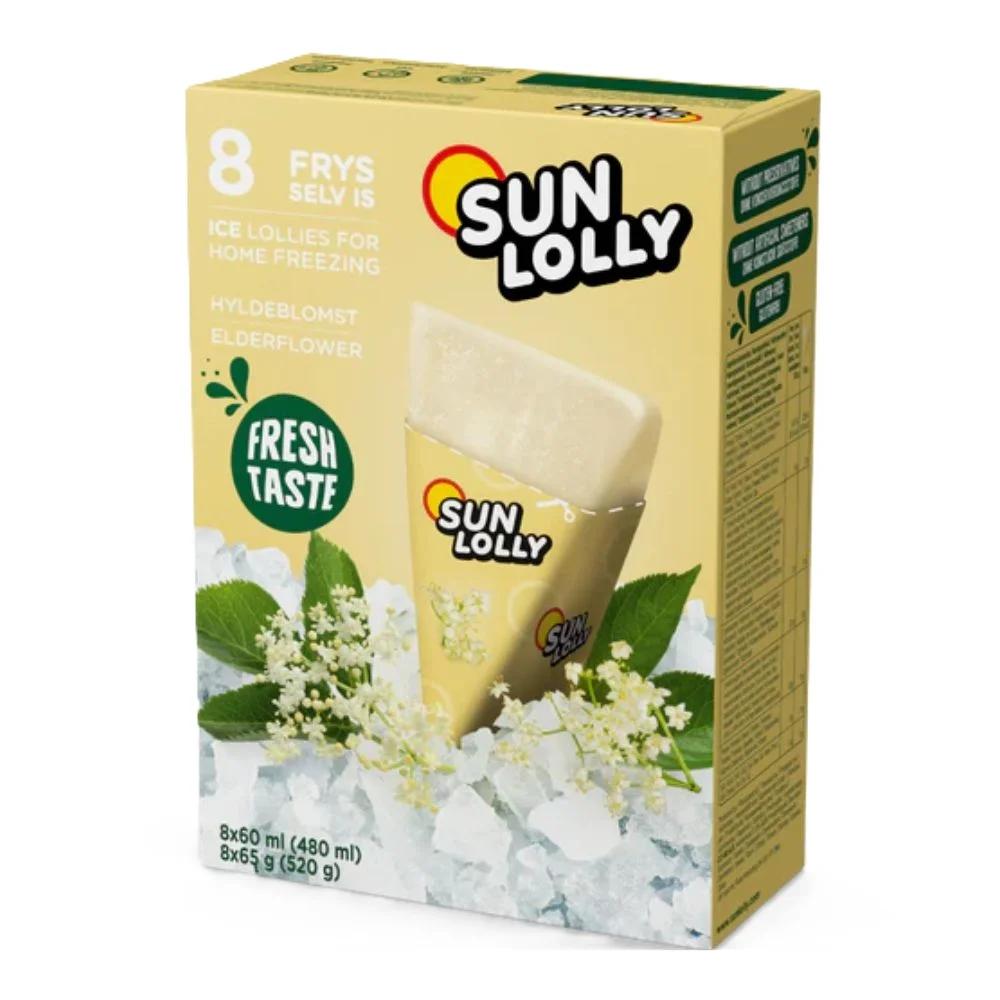 SUNQUICK SUN LOLLY Lody wodne o smaku czarnego bzu (8x60 ml) 480 ml