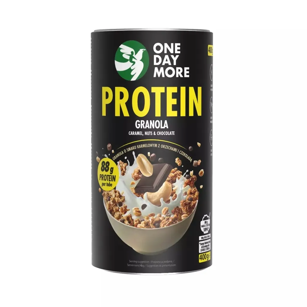 ONEDAYMORE Granola proteinowa z orzeszkami w karmelu i czekoladą 400 g