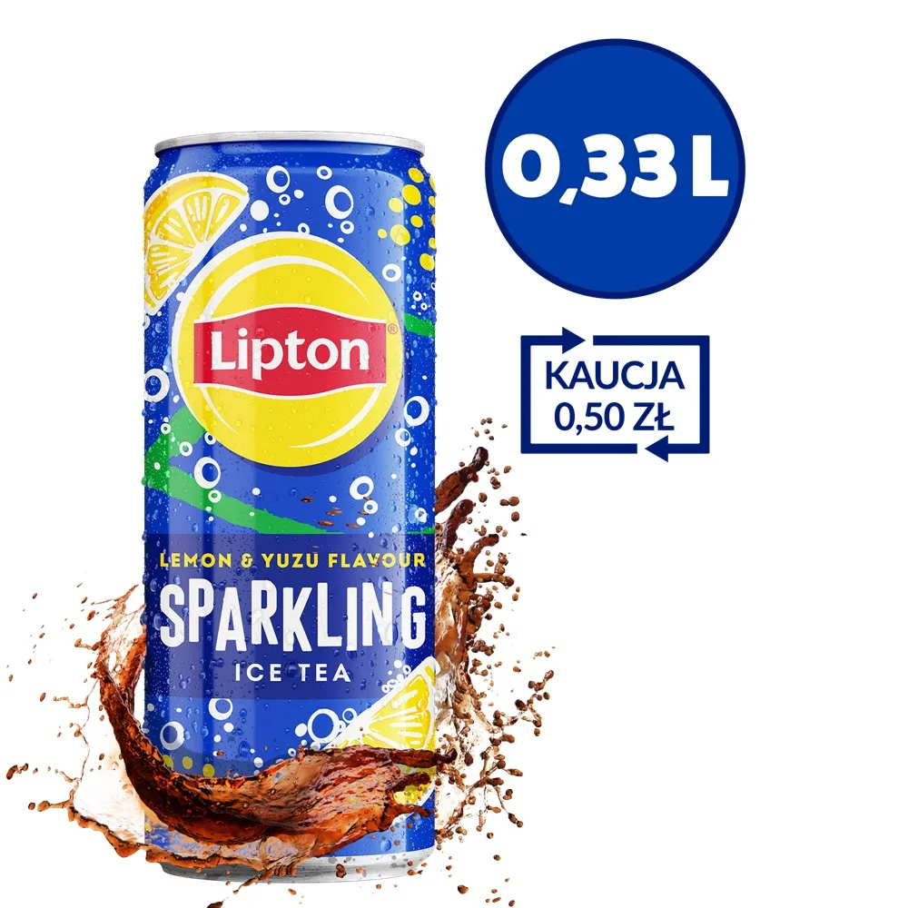 LIPTON ICE TEA Napój herbaciany gazowany o smaku cytrynowym z yuzu 330 ml