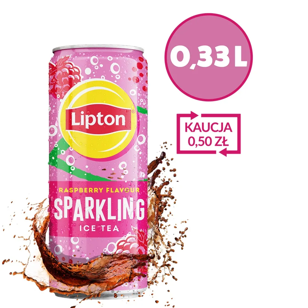 LIPTON ICE TEA Napój gazowany z ekstraktem herbacianym o smaku malinowym bez cukru 330 ml