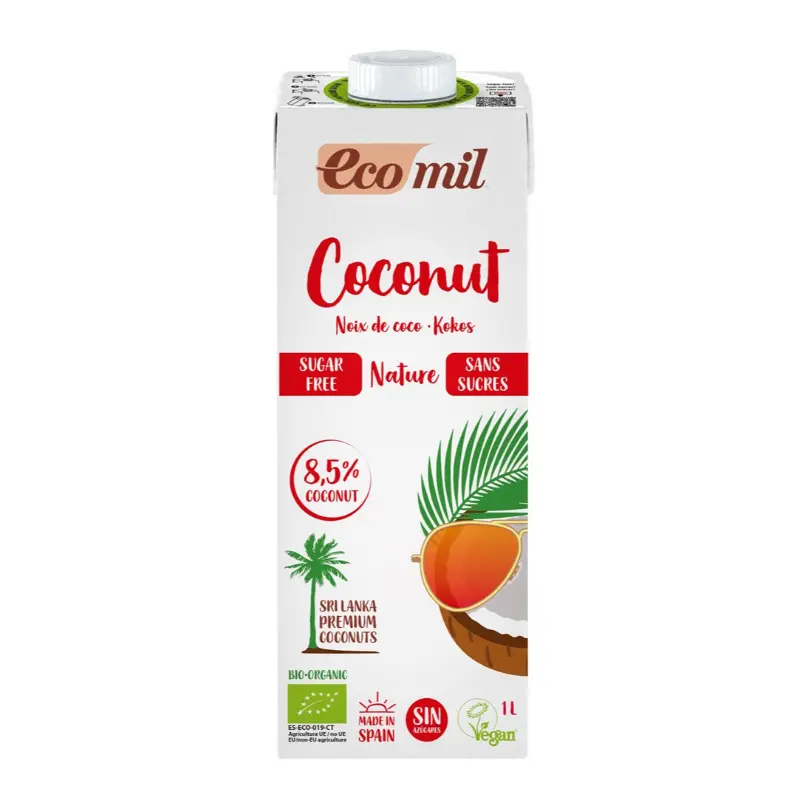 ECOMIL Napój kokosowy bez dodatku cukru bezglutenowy BIO 1000 ml