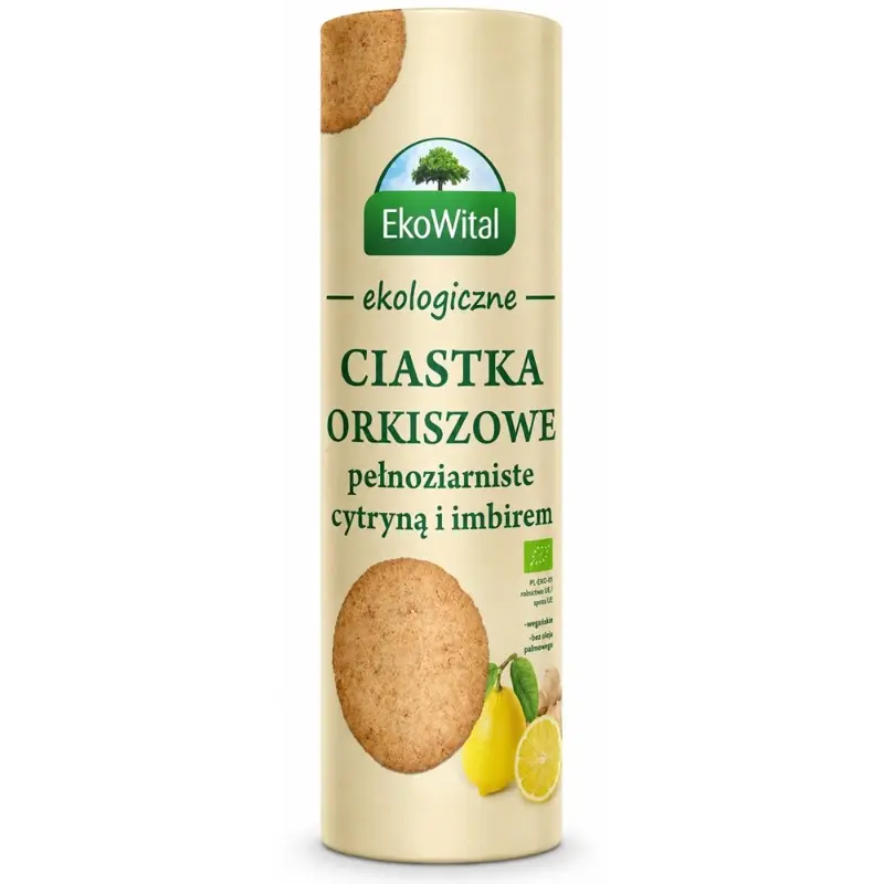 EKOWITAL Ciastka orkiszowe pełnoziarniste z cytryną i imbirem BIO 250 g