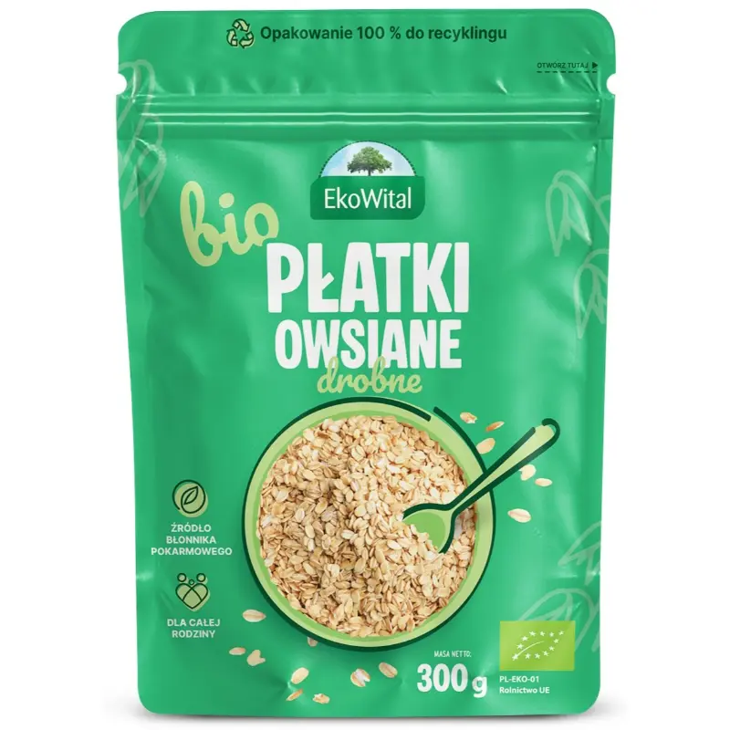 EKOWITAL Płatki owsiane drobne BIO 300 g