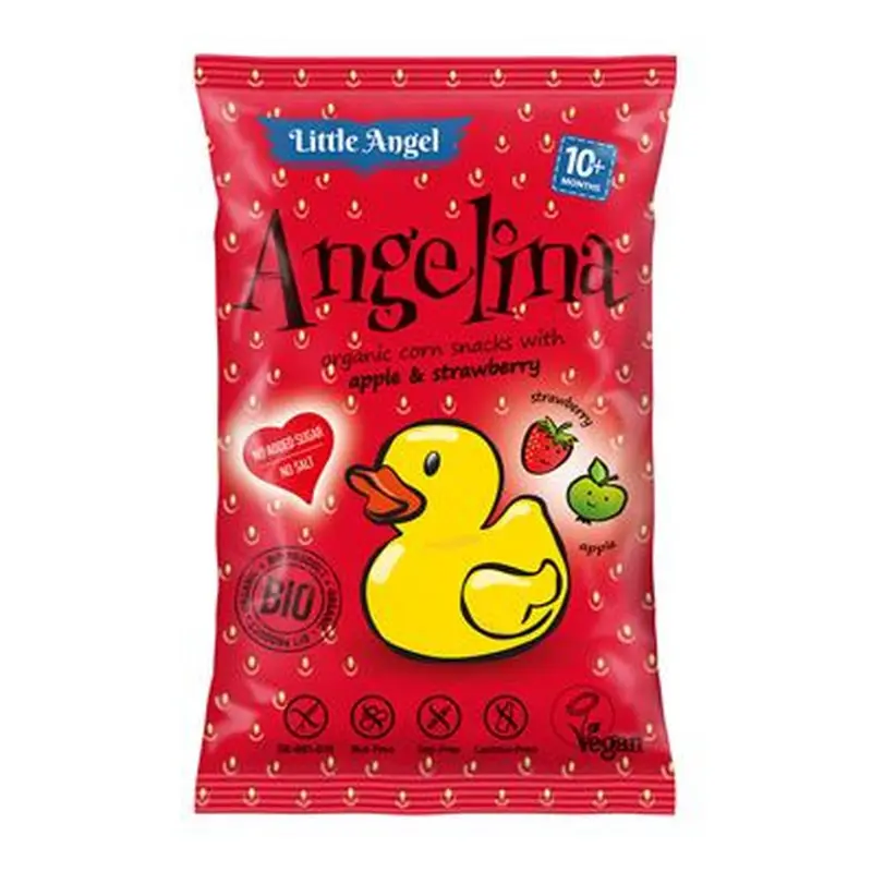 LITTLE ANGEL Chrupki kukurydziane truskawka i jabłko bezglutenowe BIO 30 g