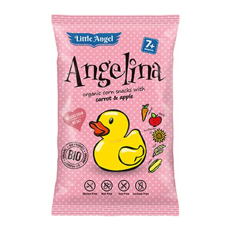LITTLE ANGEL Chrupki kukurydziane mini marchew i jabłko bezglutenowe BIO 30 g
