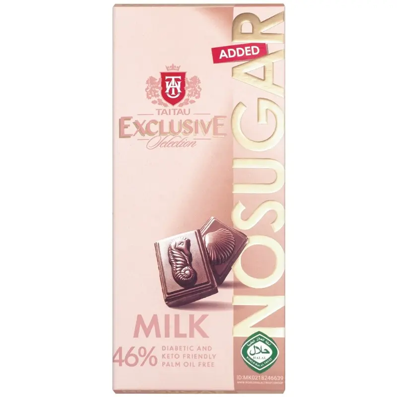 TAITAU Czekolada mleczna 46% kakao bez cukru KETO 100 g