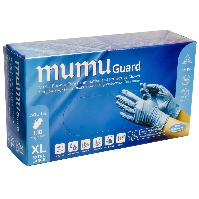 MUMU GUARD Rękawice nitrylowe niebieskie XL 100 szt.