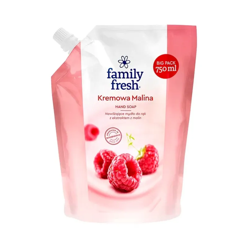 FAMILY FRESH Mydło do rąk Kremowa Malina 750 ml