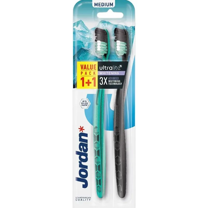 JORDAN ULTRALITE Szczoteczka do zębów wybielająca Medium 2 szt.