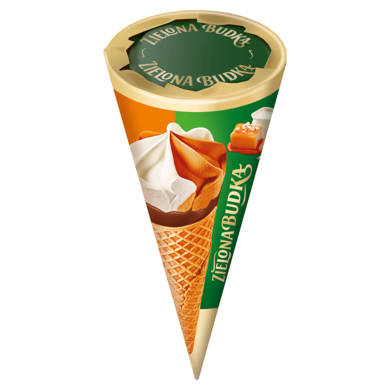ZIELONA BUDKA Lody słony karmel ze śmietanką w rożku 110 ml