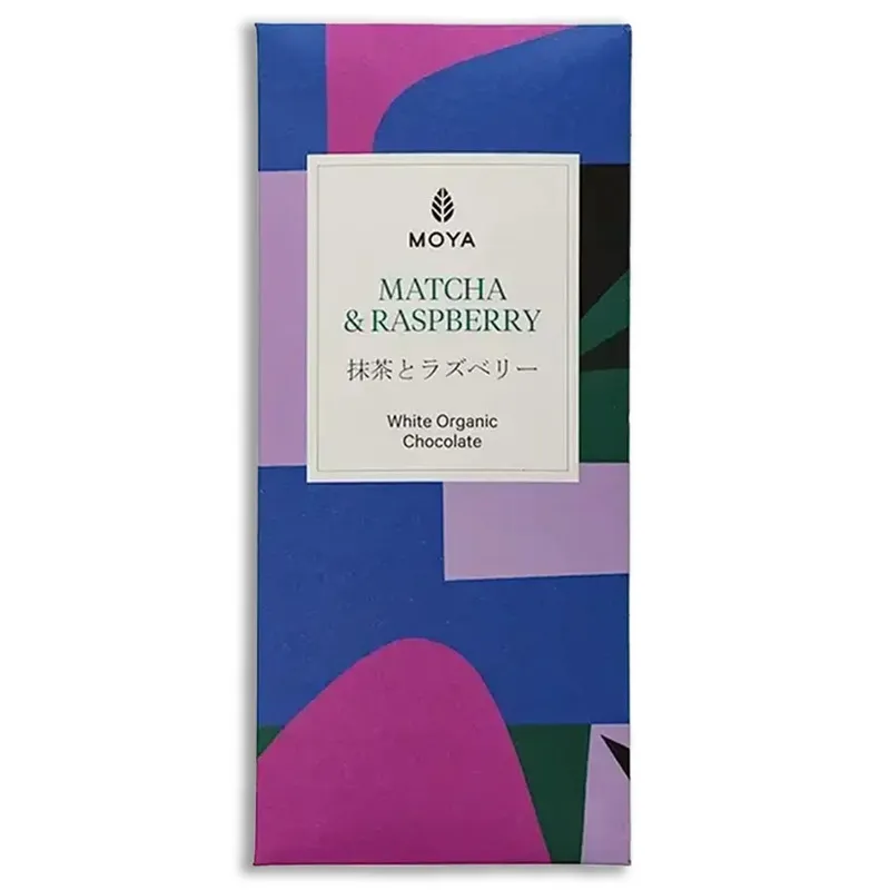 MOYA Czekolada z matchą i malinami organiczna BIO 80 g