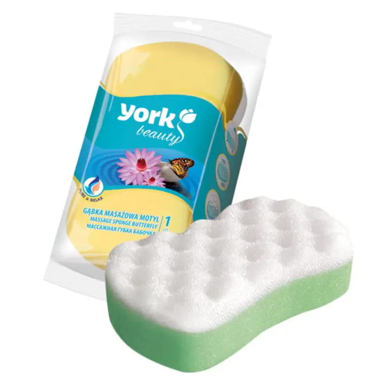 YORK Gąbka masażowa MOTYL mix kolorów 1 szt.