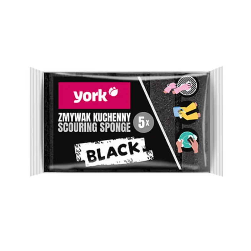 YORK Zmywak kuchenny Maxi BLACK 5 szt.