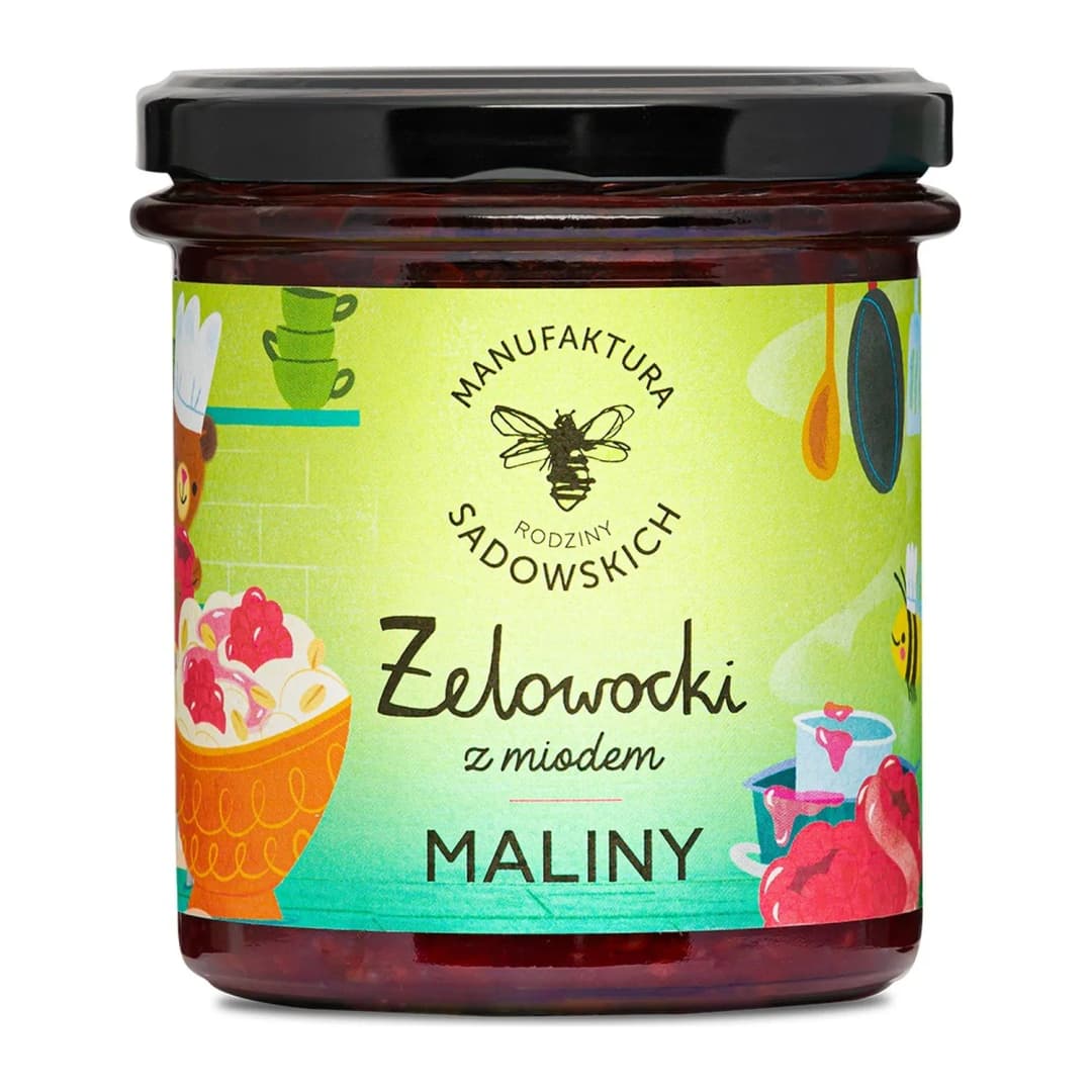 MANUFAKTURA PASIEKI SADOWSKICH Żelowocki malinowe z miodem 320 g