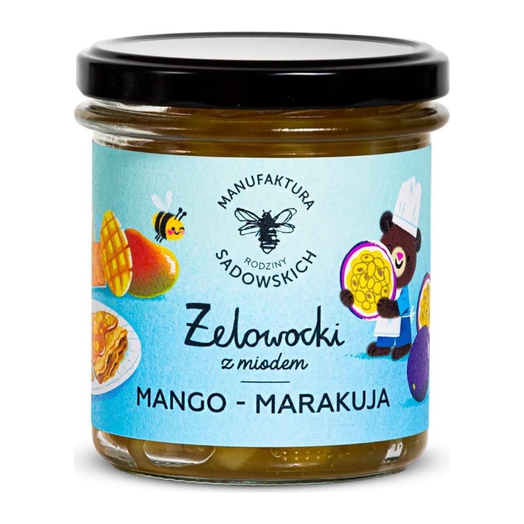 MANUFAKTURA PASIEKI SADOWSKICH Żelowocki mango-marakuja z miodem 320 g