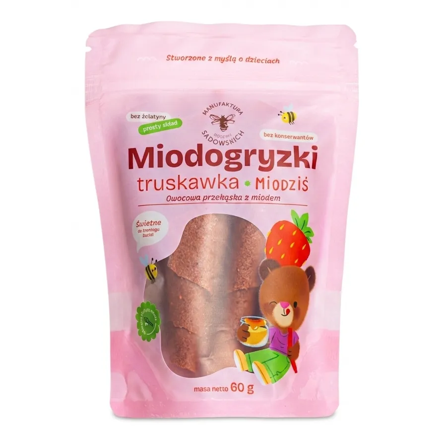 MANUFAKTURA PASIEKI SADOWSKICH MIODZIŚ Miodogryzki truskawkowe 60 g
