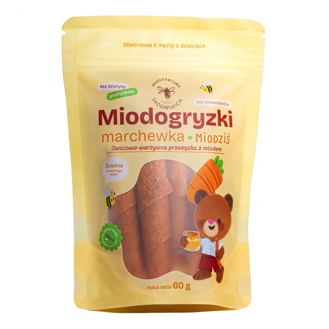 MANUFAKTURA PASIEKI SADOWSKICH MIODZIŚ Miodogryzki marchewkowe 60 g
