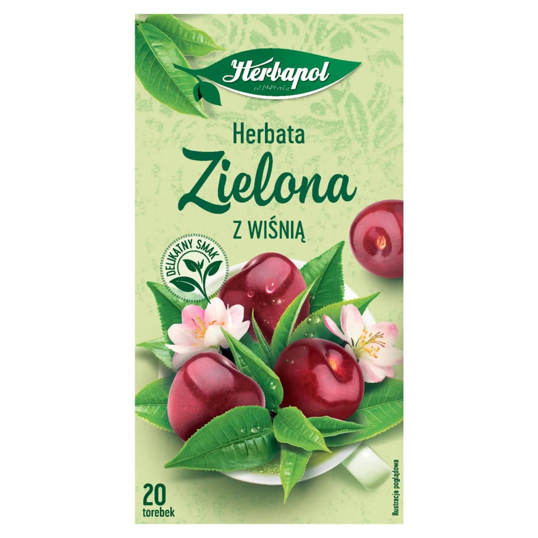 HERBAPOL Herbata zielona kwitnąca wiśnia (20 x 1,7 g) 34 g