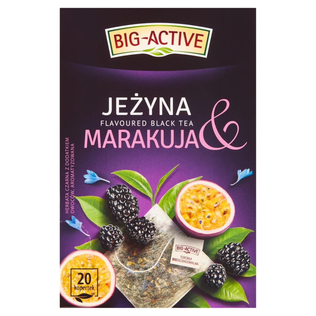 BIG-ACTIVE Herbata czarna jeżyna - marakuja(20 x 2 g) 40 g