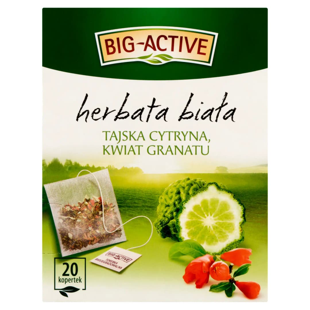 BIG-ACTIVE Herbata biała z tajską cytryną i kwiatem granatu (20 x 1,5 g) 30 g