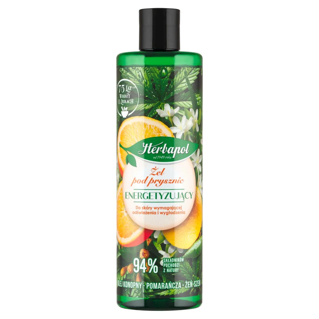 HERBAPOL Żel pod prysznic energetyzujący olej konopny - pomarańcza 400 ml