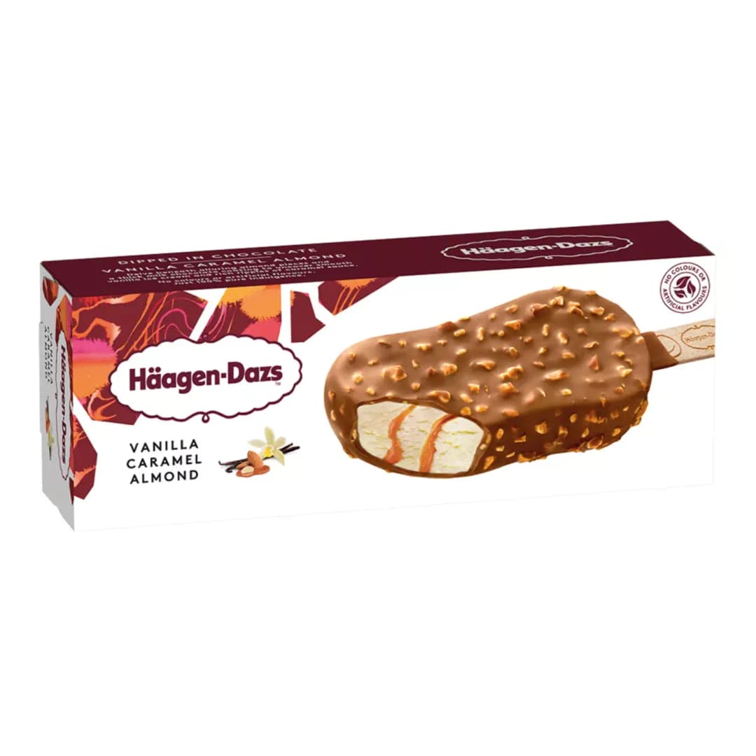 HAAGEN DAZS Lody waniliowo karmelowe z migdałami na patyku 80 ml