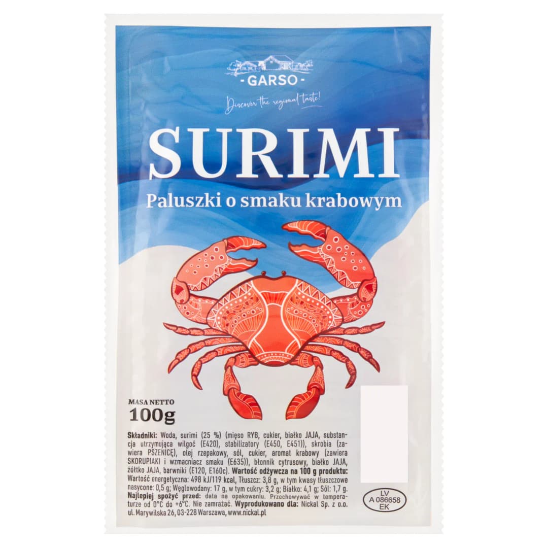 GARSO Paluszki surimi klasyczne 100 g