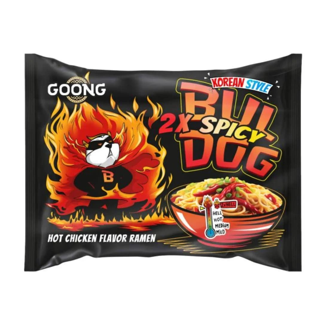 GOONG BULDOG Danie błyskawiczne noodle o smaku podwójnie ostrym 1 szt.