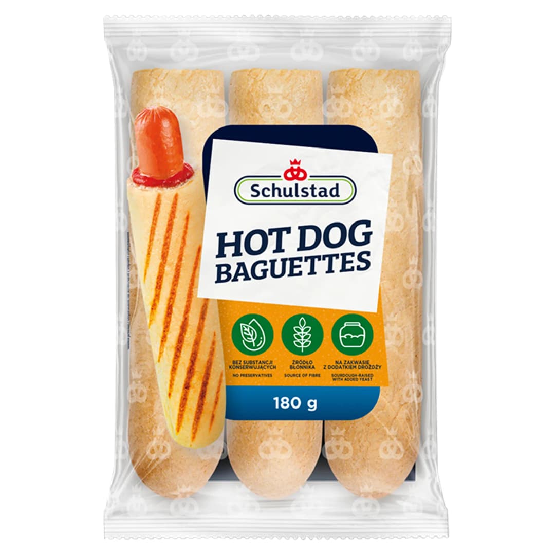 SCHULSTAD Bułki pszenne na hot dogi francuskie 3 szt. 180 g