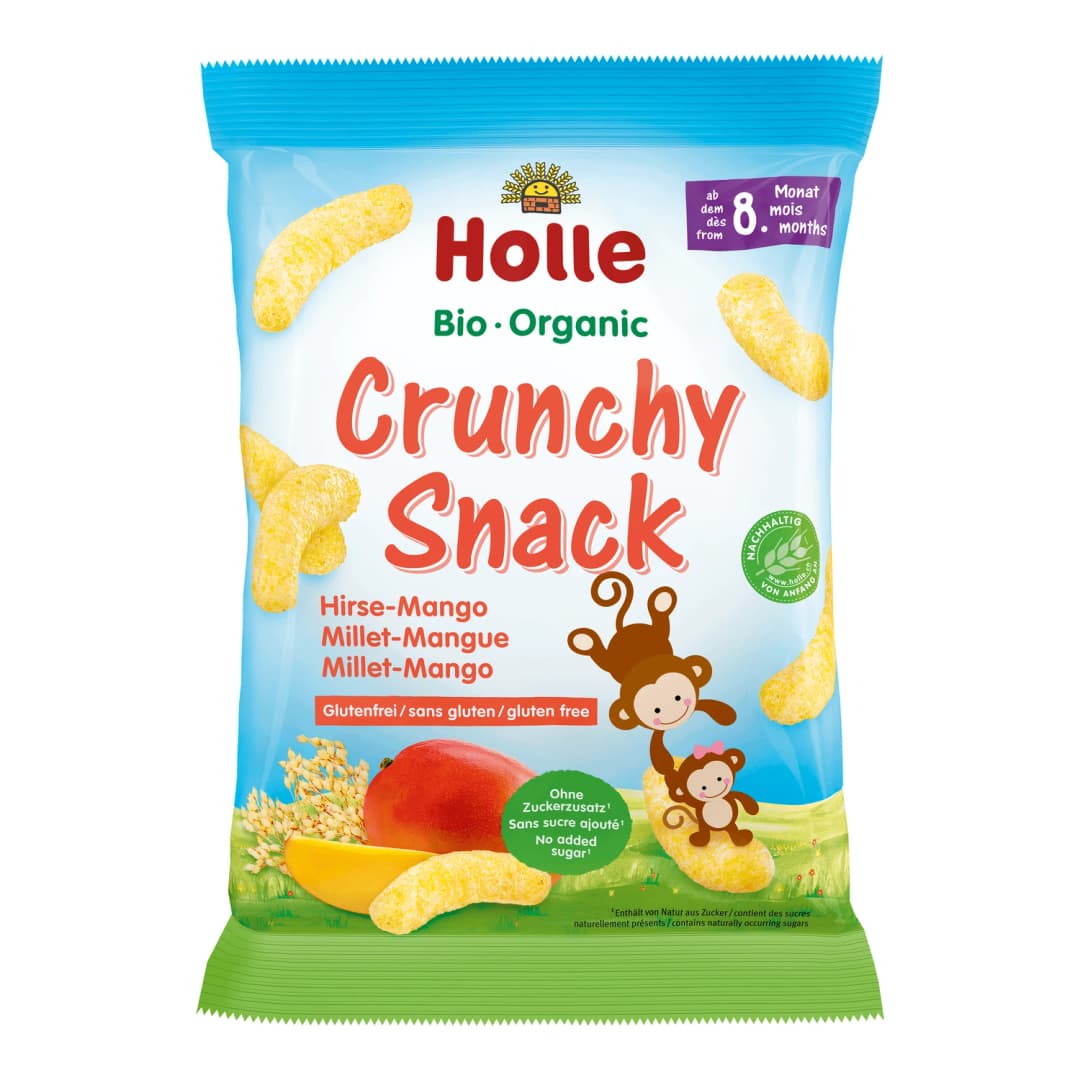 HOLLE Chrupki jaglane o smaku mango bez glutenu i cukru BIO 25 g