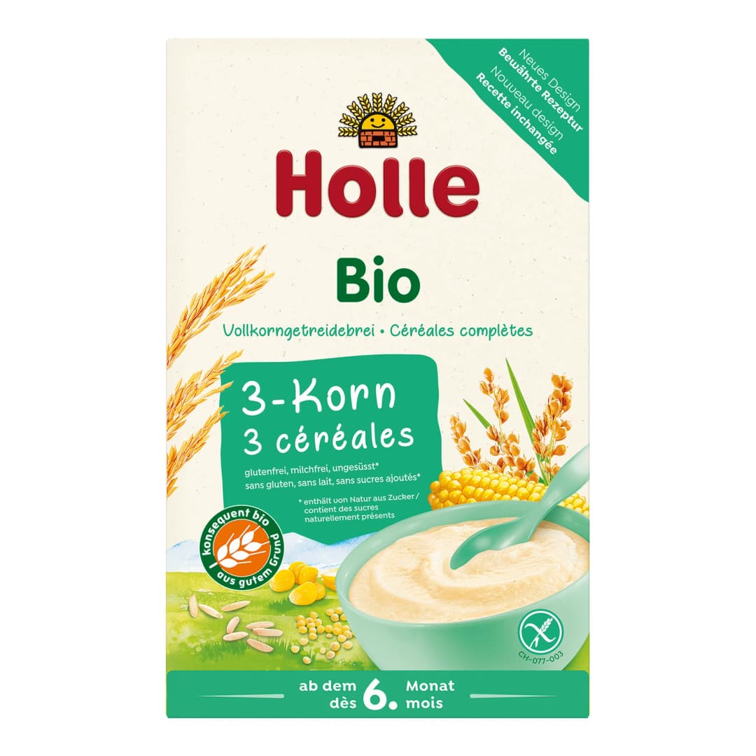 HOLLE Kaszka pełnoziarnista 3 zboża bez glutenu i cukru BIO 250 g