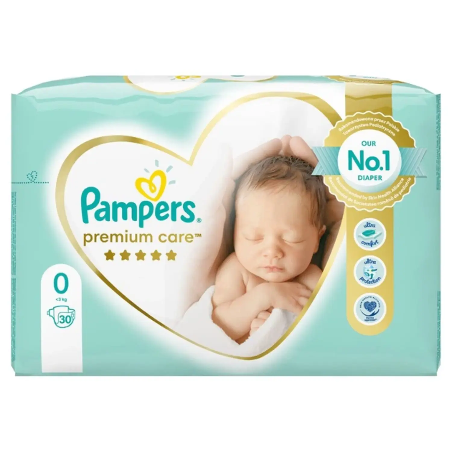 PAMPERS PREMIUM CARE Pieluszki Rozmiar 0, <3kg 30 szt.