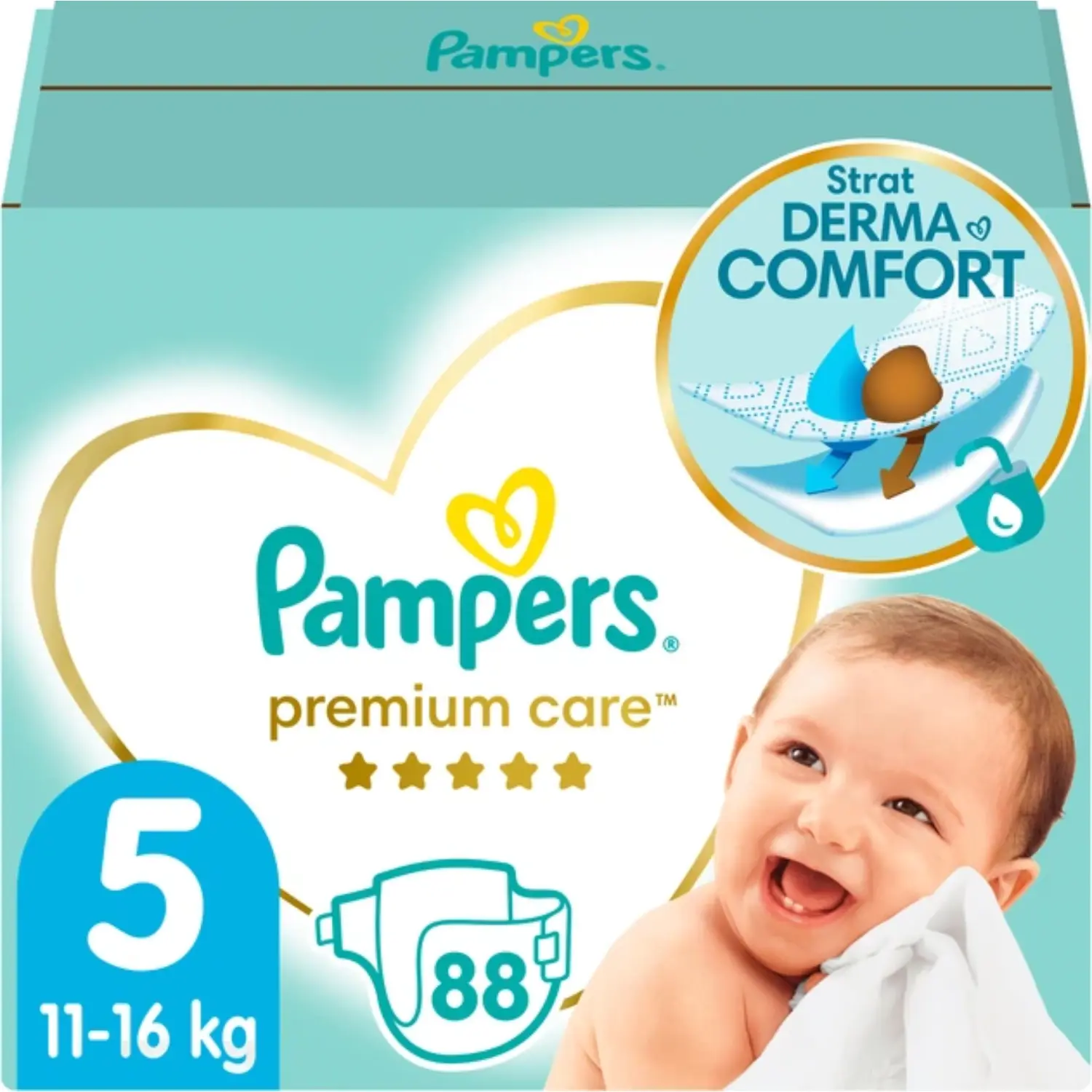 PAMPERS PREMIUM CARE Pieluszki Rozmiar 5, 11kg-16kg 88 szt.