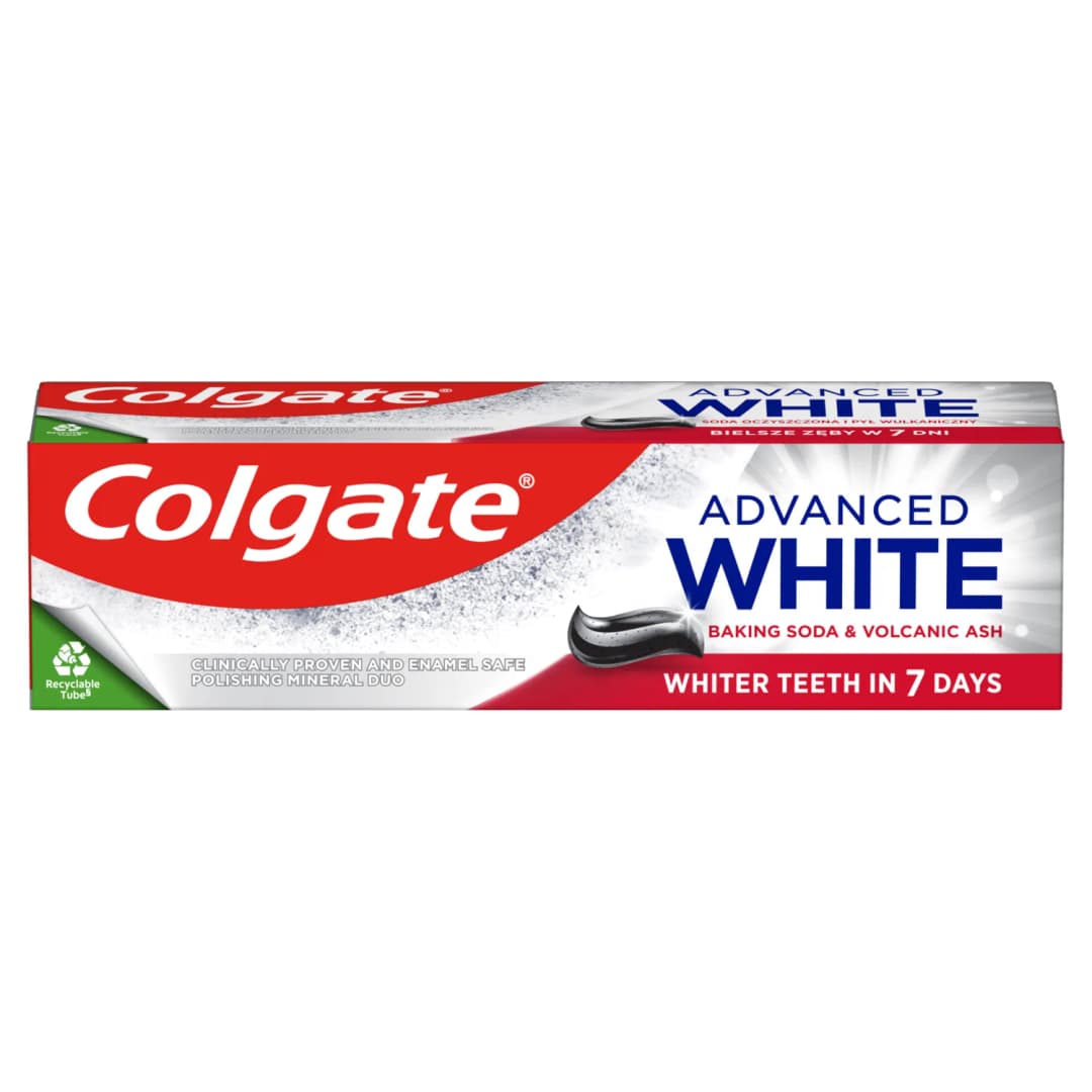 COLGATE ADVANCED WHITE Pasta do zębów Baking Soda & Volcanic Ash 75 ml