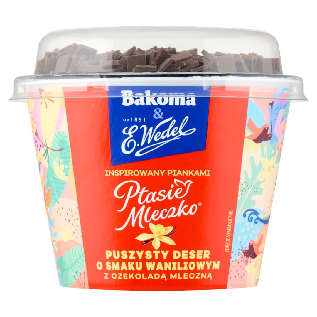 BAKOMA & E. WEDEL Deser puszysty o smaku waniliowym z czekoladą mleczną 105 g