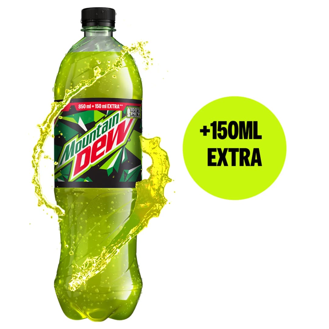 MOUNTAIN DEW Napój gazowany 850 ml + 150 ml gratis 1000 ml