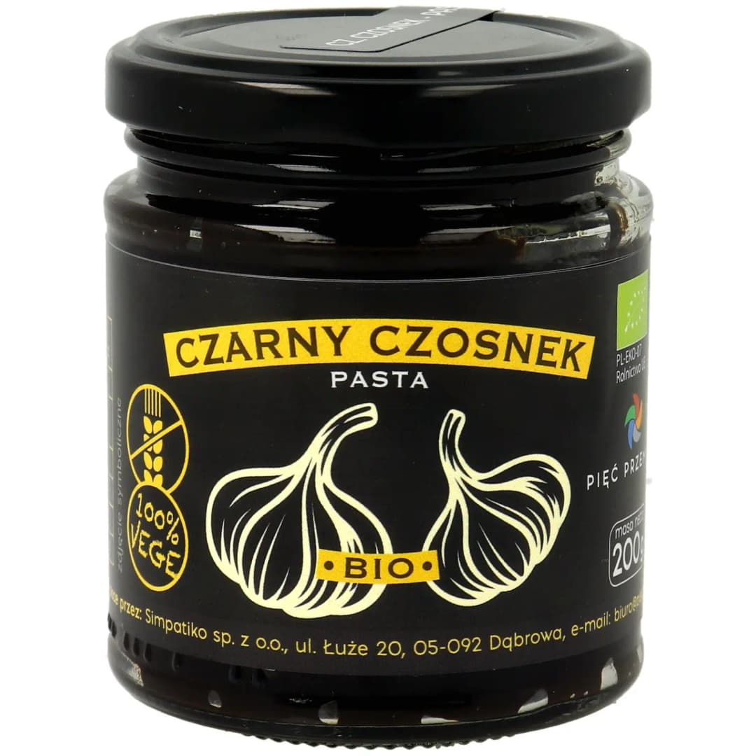 PIĘĆ PRZEMIAN Czarny czosnek pasta BIO 200 g