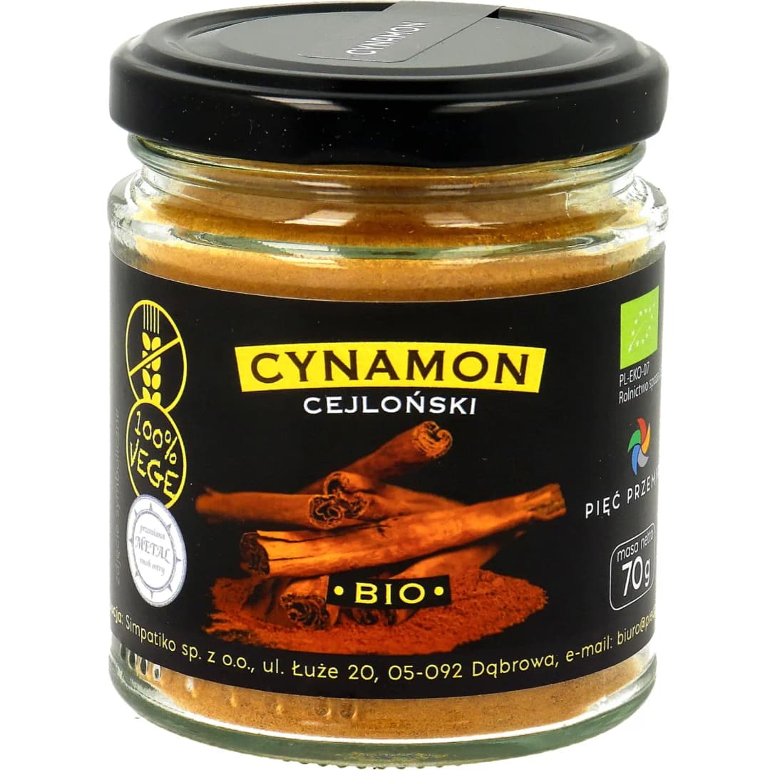 PIĘĆ PRZEMIAN Cynamon cejloński bezglutenowy BIO 70 g