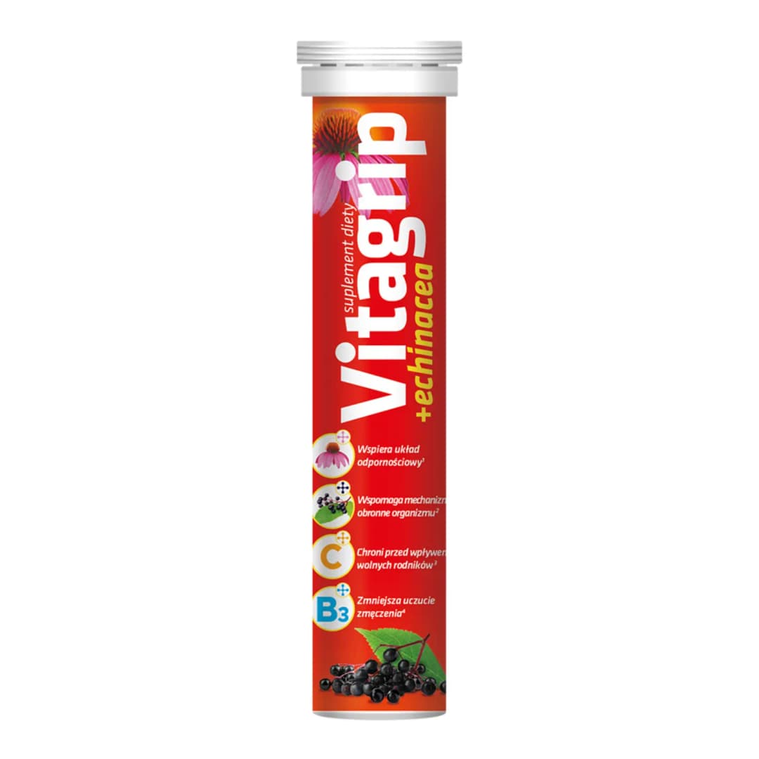 DR VITA Suplement diety Vitagrip + echinacea (20 tabletek musujących)
