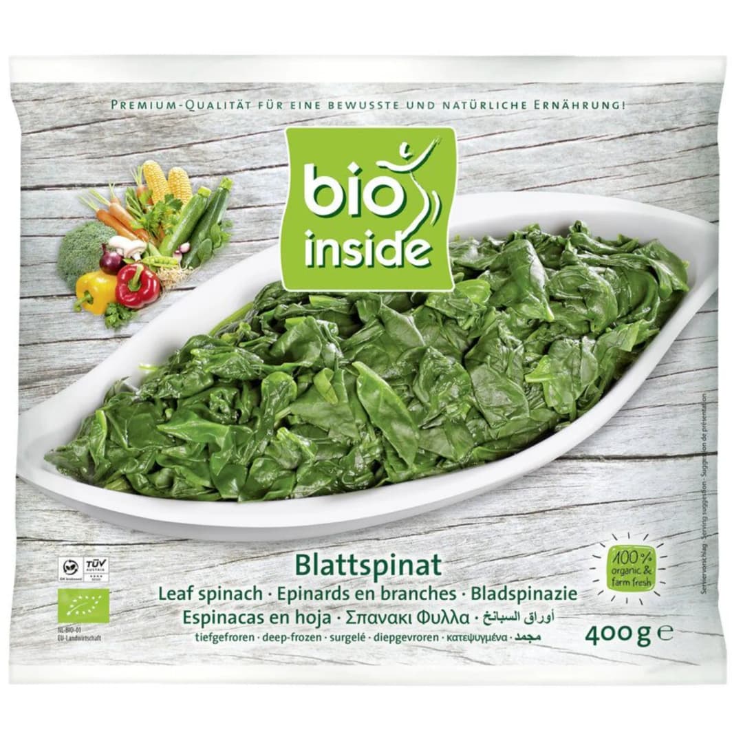 BIO INSIDE Szpinak mrożony bezglutenowy BIO 400 g