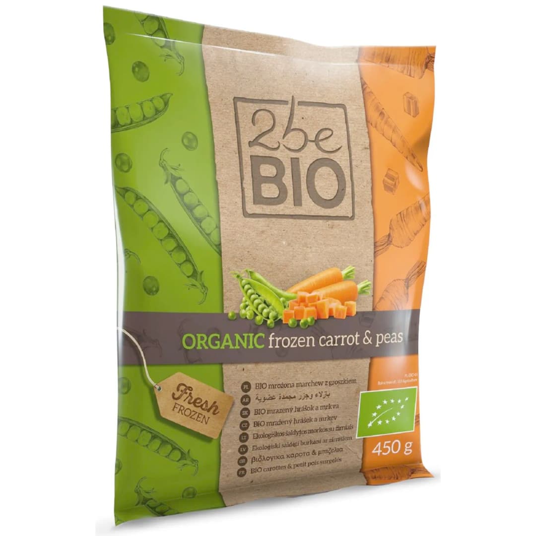 2beBIO Marchewka z groszkiem mrożona BIO 450 g