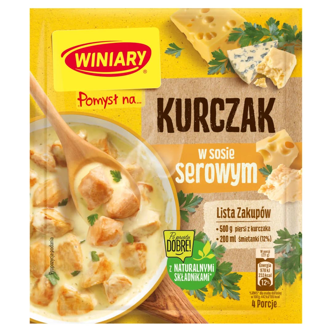 WINIARY POMYSŁ NA... Kurczak w sosie serowym 28 g